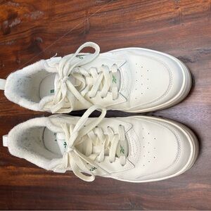 Reebok Cream Sneakers with Green Accents